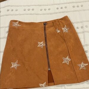 Star Embellished Tan Skirt